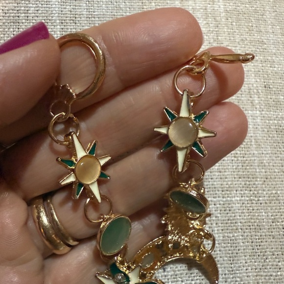 Bohemian Style Asymmetry Sun Moon Star Bracelet 8” - Picture 6 of 6